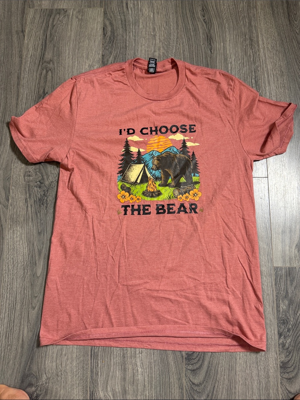 District Coral I'D CHOOSE THE BEAR Graphic Tee